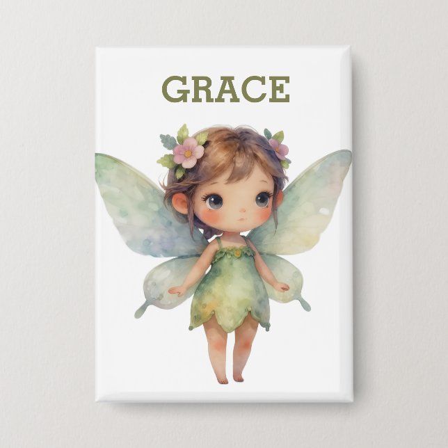 Enchanted Woodland Fairy: pastel green Sprite Button (Front)