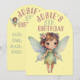 Enchanted Woodland Fairy: pastel green Sprite Invitation
