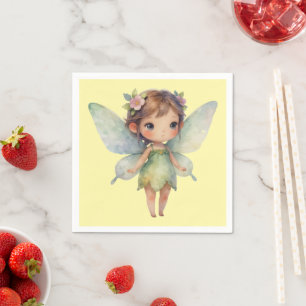 Enchanted Woodland Fairy: pastel green Sprite Napkins
