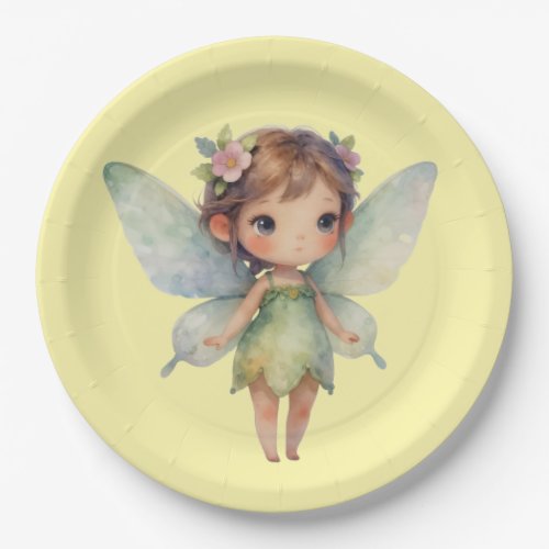 Enchanted Woodland Fairy: pastel green Sprite Paper Plates