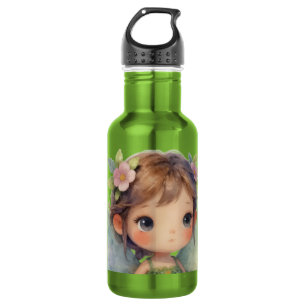 Enchanted Woodland Fairy: pastel green Sprite Stainless Steel Water Bottle