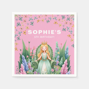 Enchanted Woodland Fairy Princess Birthday Napkins