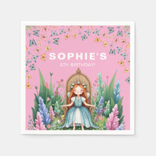 Enchanted Woodland Fairy Princess Birthday Napkins
