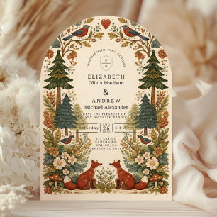 Enchanted Woodland Forest Animal Wedding Invitation