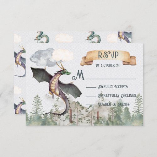 Enchanted Woodland Forest Dragon RSVP Cards