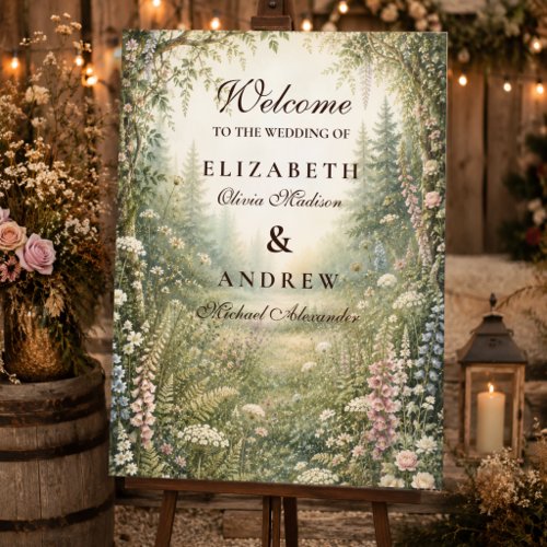 Enchanted Woodland Forest Wedding Foam Board