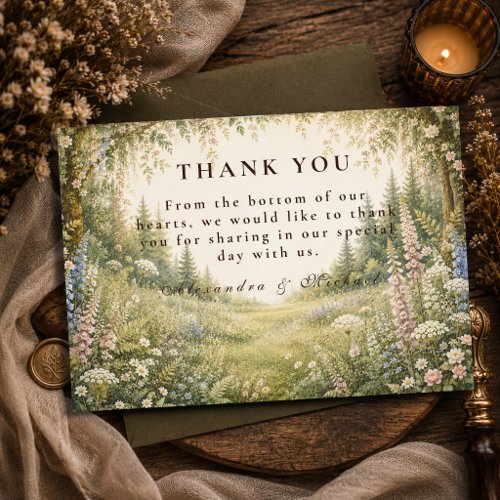 Enchanted Woodland Forest Wedding Thank You Card