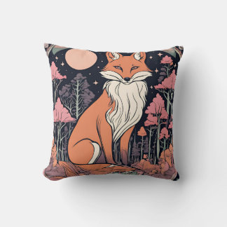 Enchanted Woodland Fox D19 Throw Pillow