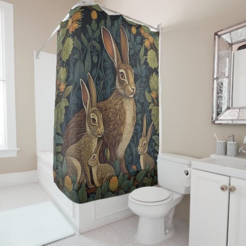 Enchanted Woodland Harmony A Hares Haven Shower Curtain
