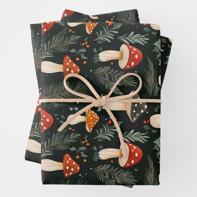 Enchanted Woodland Holiday Wrapping Paper Sheets (In situ)