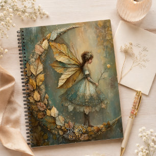Enchanted Woodland Leaf Fairy Fantasy Personalized Notebook