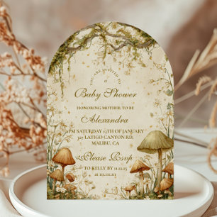 Enchanted Woodland Mushroom Baby Shower Invitation