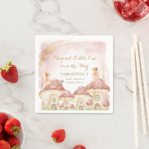Enchanted Woodland Mushroom Baby Shower Party Napkins