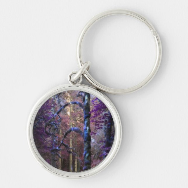 Enchanted Woodland Nature Art Key Ring (Front)