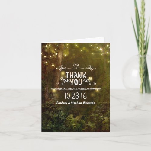 Enchanted Woodland Rustic Wedding Thank You Cards