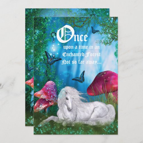 Enchanted Woodland Unicorn Forest Party Invitation