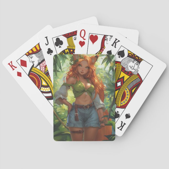 Enchanted Woodland Wanderer Fusona Poker Cards (Back)
