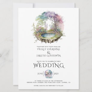 Enchanted Woodland Watercolor Wedding Invitation