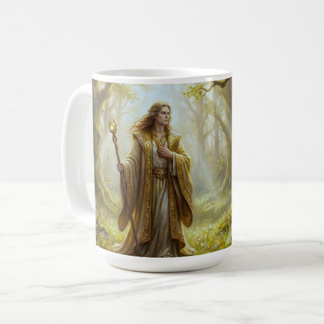 Enchanted Woodland Wizard Fantasy Art Coffee Mug (Front Left)