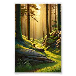 Enchanted Woods: A Captivating Forest Journey Photo Print