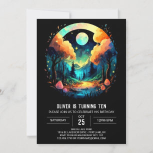 Enchanted Woods Chic Birthday Invitation