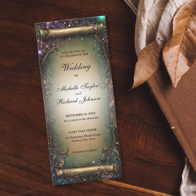 Enchanted Woods Forest Fairy Tale Wedding Scroll Invitation (Creator Uploaded)