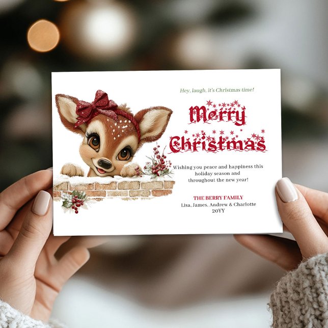 Enchanted Xmas baby reindeer sweet greeting card (Enchanted Xmas baby reindeer sweet greeting card)