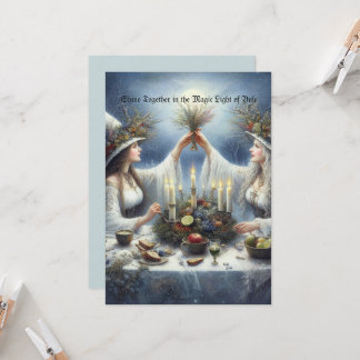 Enchanted Yule Celebration Flat Holiday Card