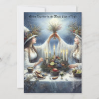Enchanted Yule Celebration Flat Holiday Card