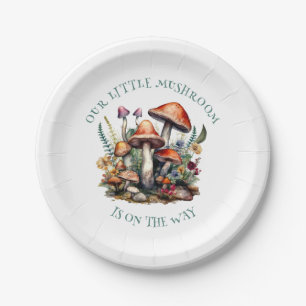 EnchantedForest Mushrooms Baby Shower Paper Plates