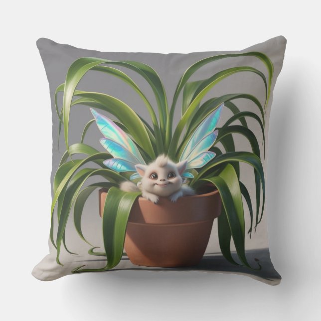 Enchanter in the Planter Outdoor Pillow (Front)