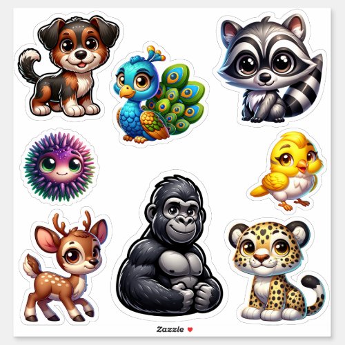 Enchanting 3D Animal Kingdom Sticker Collection