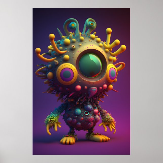 Enchanting 3D Colorful Character  Poster (Front)