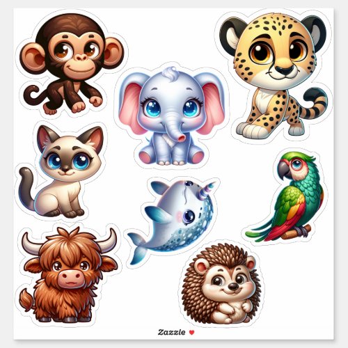 Enchanting 3D Wildlife Sticker Collection