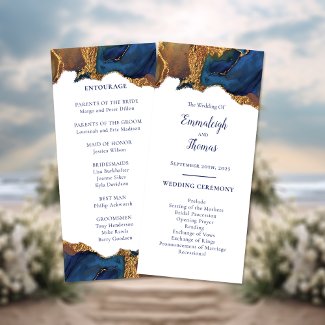 Enchanting Abstract Blue Gold Wedding