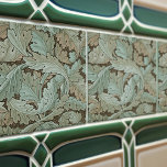 Enchanting Acanthus William Morris Floral  Ceramic Tile<br><div class="desc">Immerse yourself in the world of elegant design with this intricate floral ceramic tile by the renowned artist William Morris. Featuring the mesmerizing Acanthus pattern, this tile showcases symmetrical leaf ornaments in subtle watercolors, bringing timeless beauty to any home. William Morris's designs, characterized by their repeating patterns based on natural...</div>