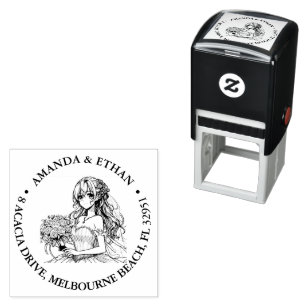 Enchanting Anime Wedding Self-inking Stamp