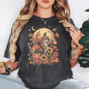 Enchanting Autumn Fox with Fall Foliage T-Shirt