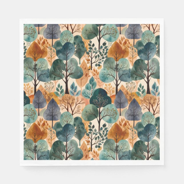 Enchanting Autumn Trees Napkins (Front)