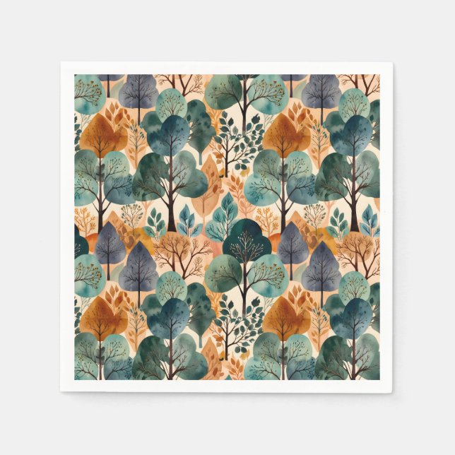 Enchanting Autumn Trees Napkins (Front)