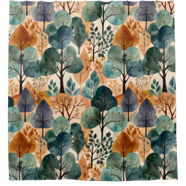 Enchanting Autumn Trees Shower Curtain (Front)