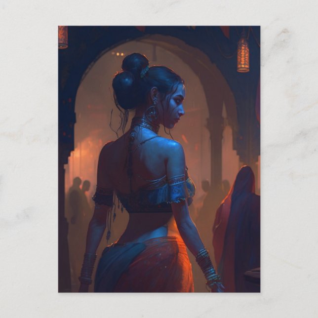 Enchanting belly dancer postcard (Front)
