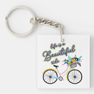 Enchanting Bicycle: Life is a Beautiful Ride Keychain