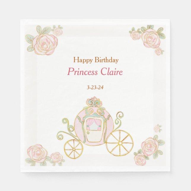 Enchanting Birthday Princess Standard Luncheon Napkins (Front)