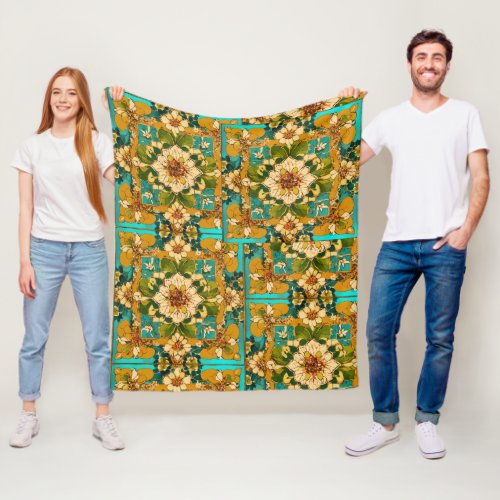 Enchanting Blooms A Floral Symphony  Fleece Blanket