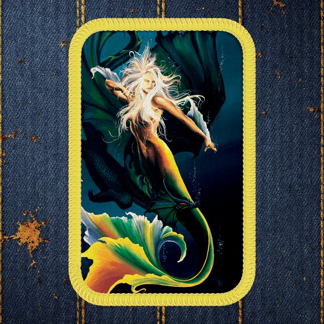 Enchanting Blue Fantasy Mermaid Dragon Patch (Creator Uploaded)