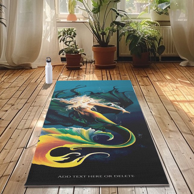 Enchanting Blue Fantasy Mermaid Dragon Yoga Mat (Creator Uploaded)