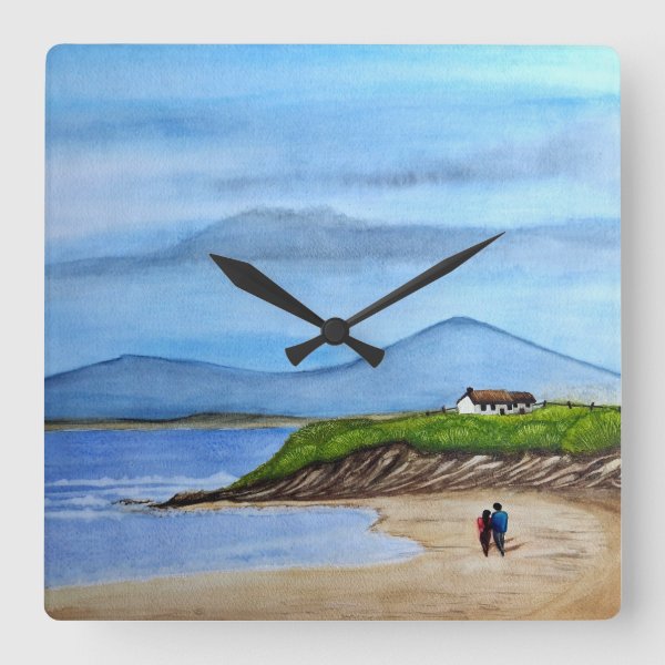 Enchanting Bluff by the Sea Square Wall Clock