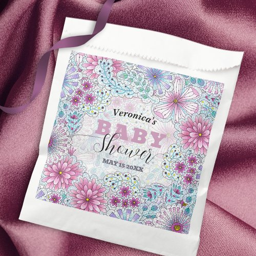 Enchanting Bohemian Meadow Flowers Baby Shower Favor Bag