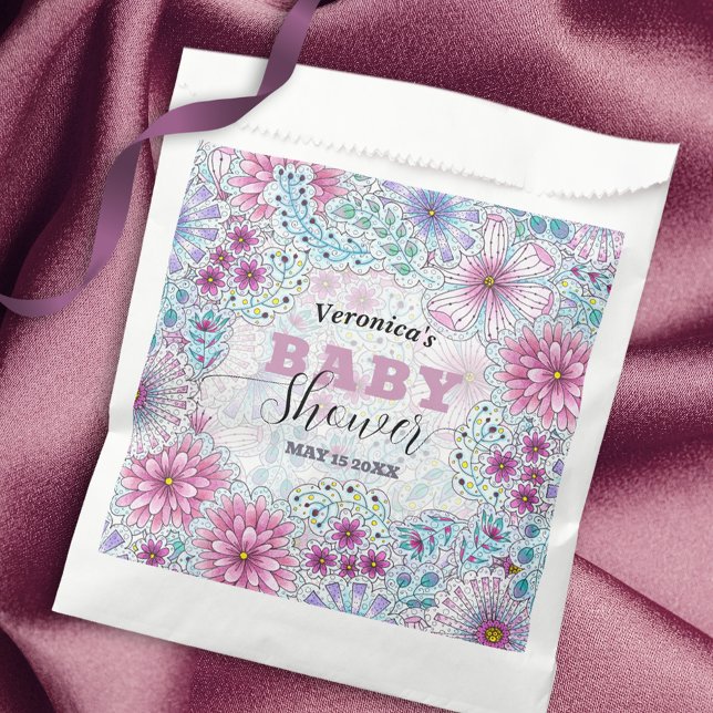 Enchanting Bohemian Meadow Flowers Baby Shower Favor Bag (Creator Uploaded)